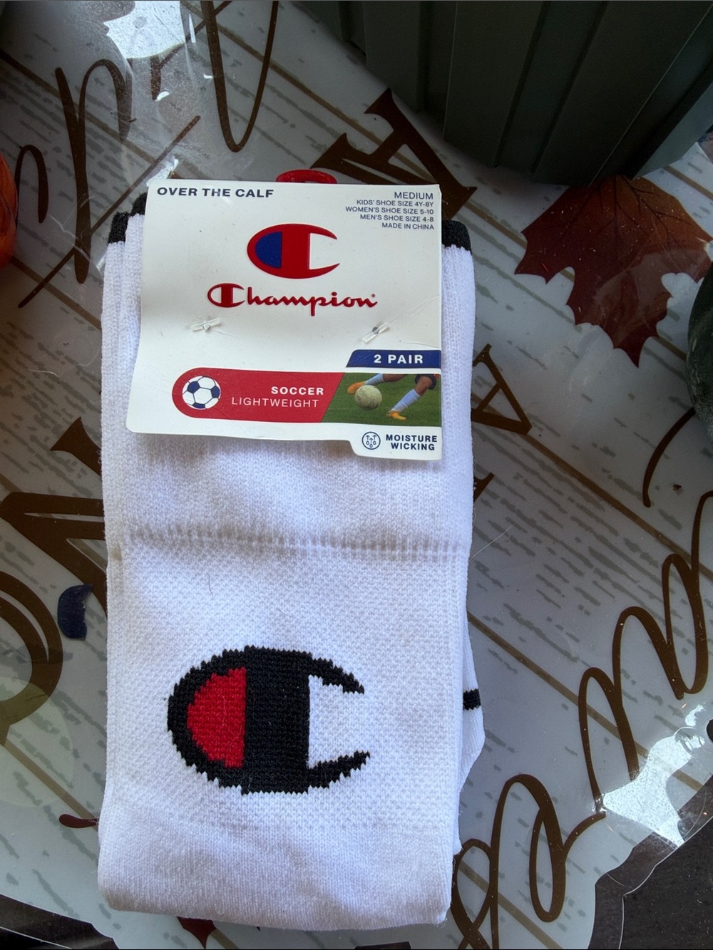 Champion  White Over-The-Calf Soccer Socks - 2 Pair